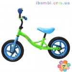 Беговел KIDS 12 д. M 3129-3A зелено-голубой